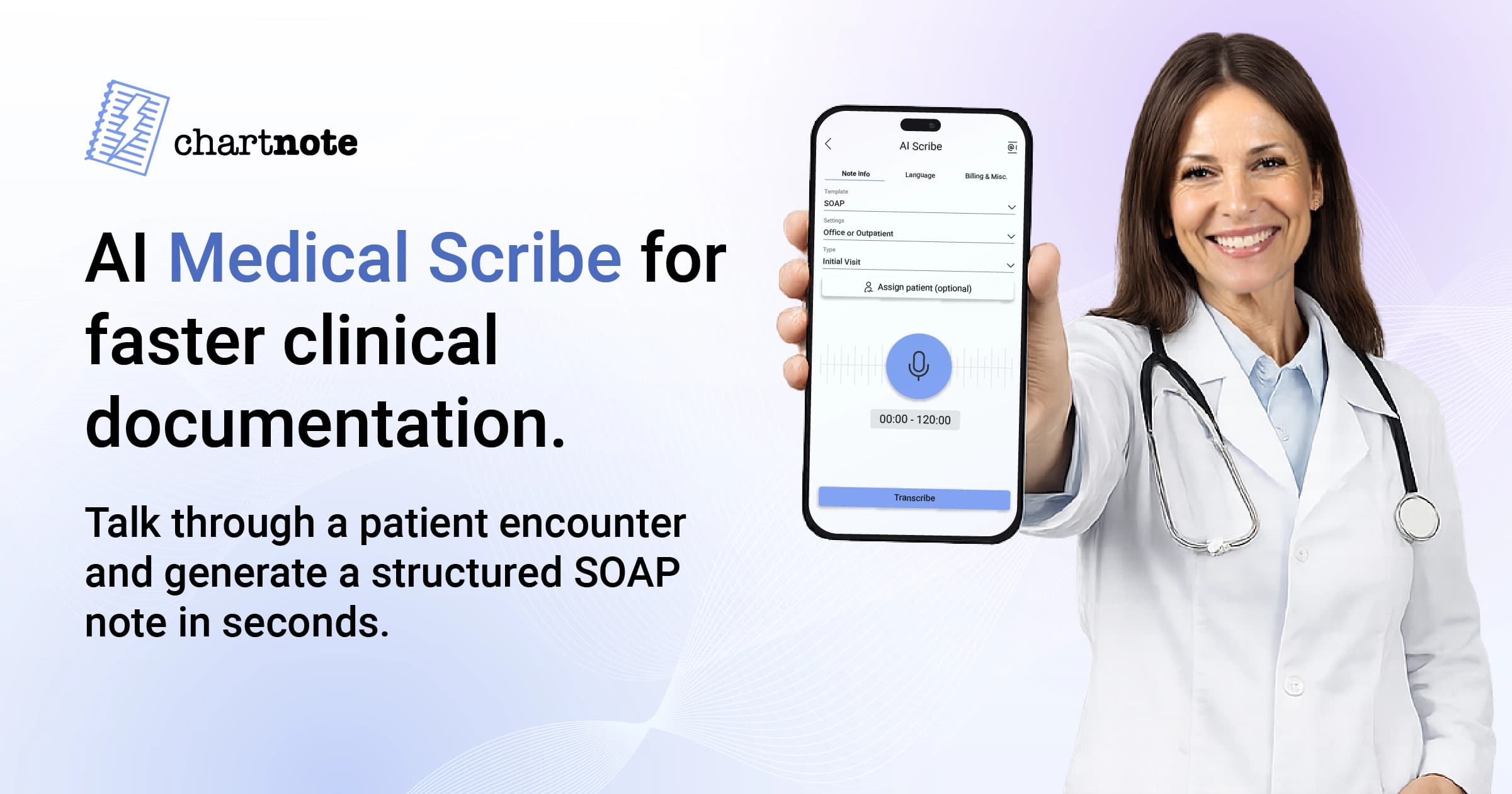 Chartnote | AI Scribe, Medical Dictation, Snippets